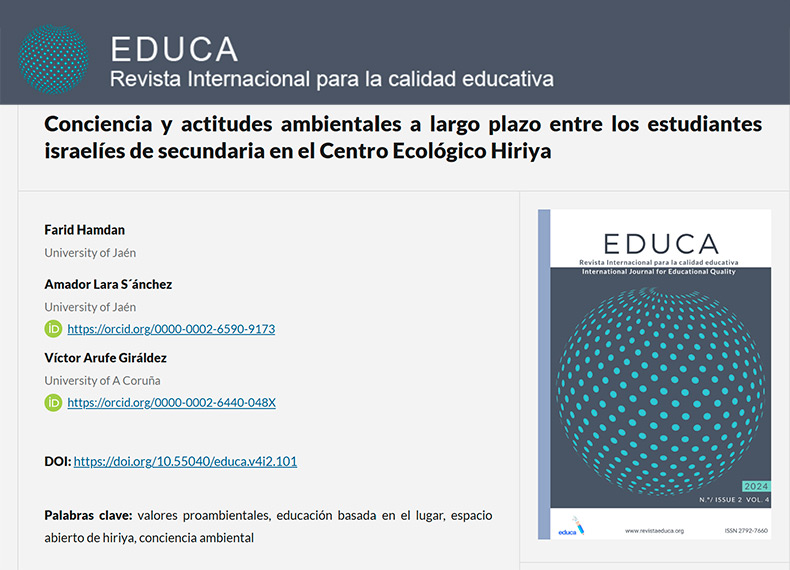 Camptura pantalla de la revista EDUCA en donde se publica el artículo