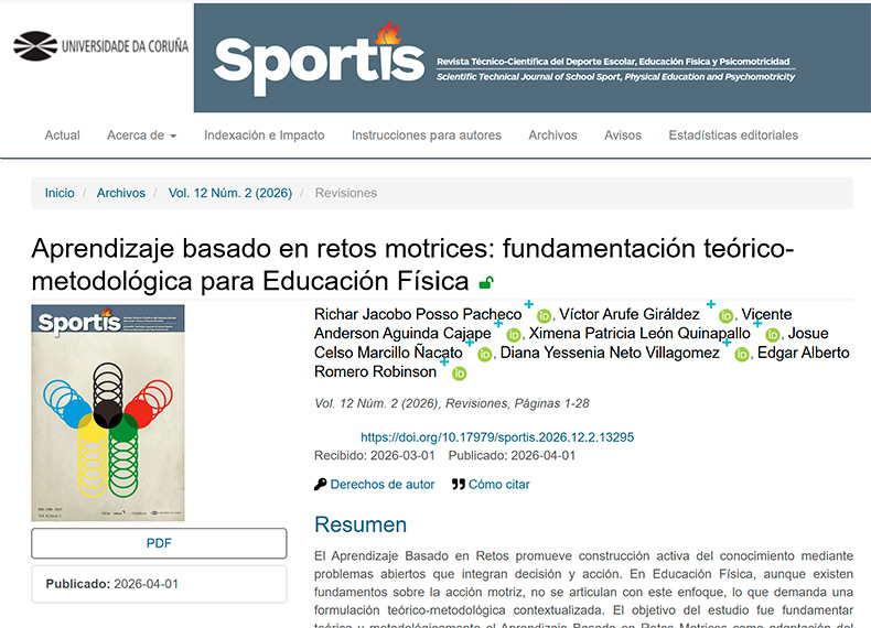 Captura de pantalla del articulo en la web de la revista