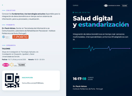 Portada del curso de Salud Digital organizado desde TALIONIS e impartido por Paulo Veloso del IPP