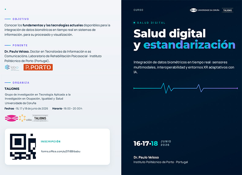 Portada del curso de Salud Digital organizado desde TALIONIS e impartido por Paulo Veloso del IPP