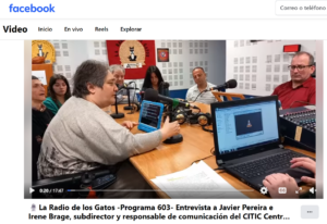 Captura de la pagina de Facebook con enlace al programa de radio